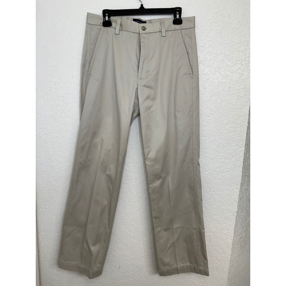 Dockers Mens Khaki Slim Fit D1 Flat Front Chinos Pants Size 32x32